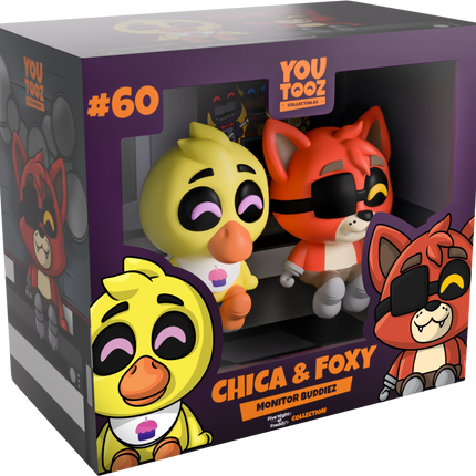 Youtooz - Five Nights at Freddy's - Chica & Foxy Monitor Buddiez Vinyl Figures #60