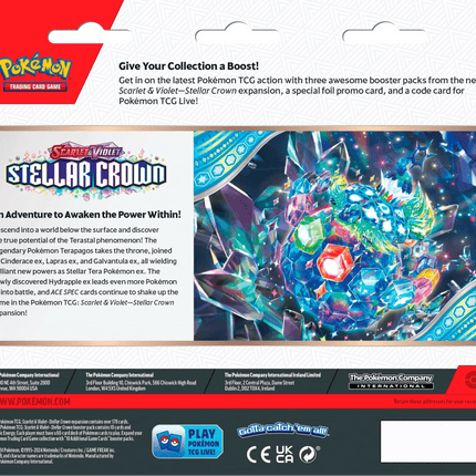 Pokemon TCG - Scarlet & Violet - Stellar Crown - 3-Pack Blister - Tinkaton