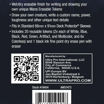 Ultra Pro - Magic: The Gathering - Erasable Tokens