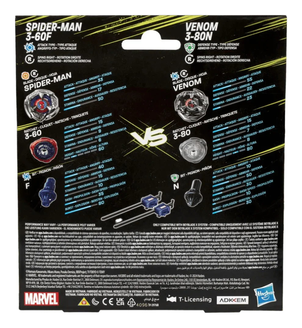 Hasbro Beyblade X in collaborazione con Marvel, Spider-Man 3-60F vs Hasbro Beyblade X in collaborazione con Marvel, Spider-Man 3-60F vs