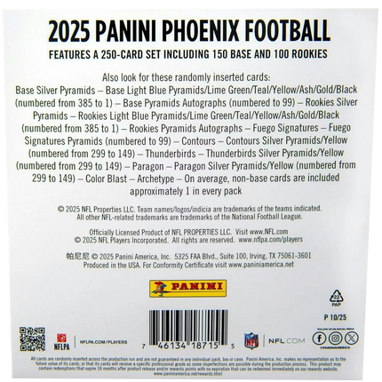 Panini - 2025 Phoenix American Football (NFL) - Mega Box