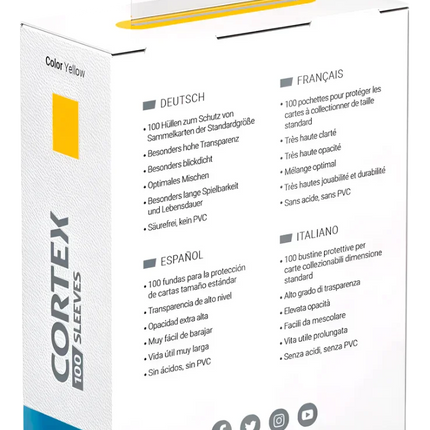Ultimate Guard - Cortex Sleeves - Standard Size - Ideal-Fit - Yellow - 100pk