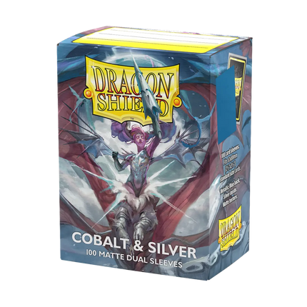 Dragon Shield - Dual Matte Sleeves - Standard Size - 100pk - Cobalt & Silver Special Edition