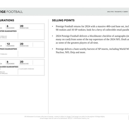 Panini - 2024 Prestige American Football (NFL) - Mega Box