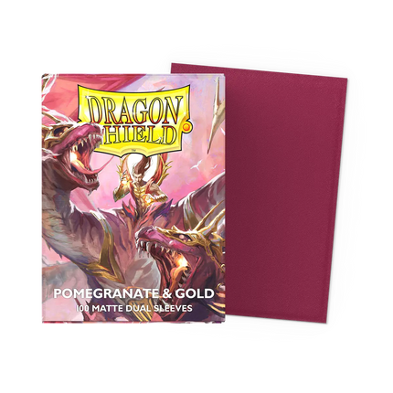 Dragon Shield - Dual Matte Sleeves - Standard Size - 100pk - Pomegranate & Gold Special Edition