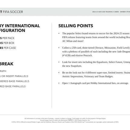 Panini - 2024/25 Select FIFA Football (Soccer) - International Hobby Box
