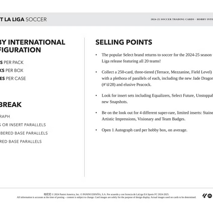 Panini - 2024/25 Select La Liga Football (Soccer) - International Hobby Box