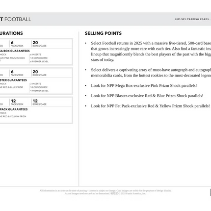 Panini - 2025 Select American Football (NFL) - Blaster Box