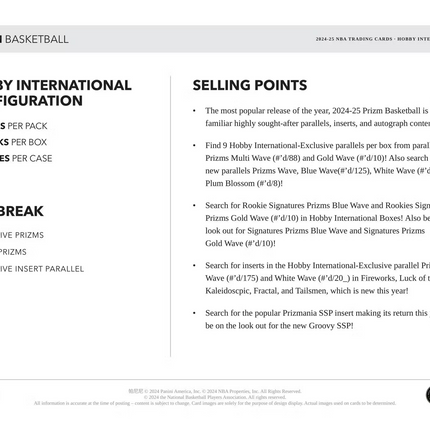 Panini - 2024/25 Prizm Basketball (NBA) - International Hobby Box