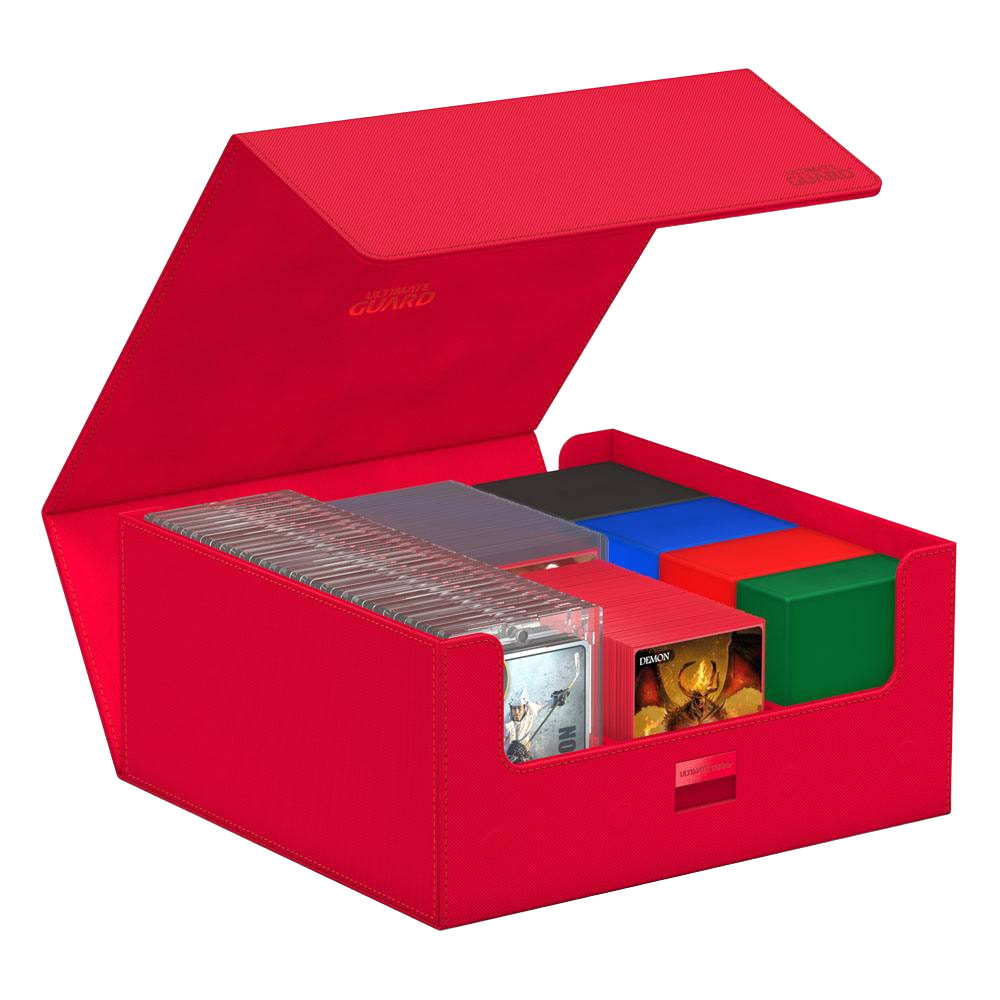 Ultimate Guard - Treasurehive XenoSkin - 90+ Magnetic Card Case - Monocolor Red