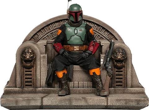 Iron Studios - The Mandalorian - Boba Fett on Throne Deluxe Art Scale Statue 1/10 - The Card Vault