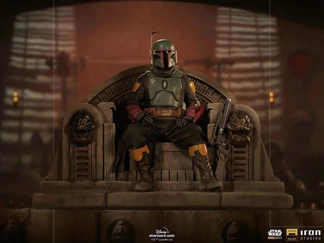 Iron Studios - The Mandalorian - Boba Fett on Throne Deluxe Art Scale Statue 1/10 - The Card Vault