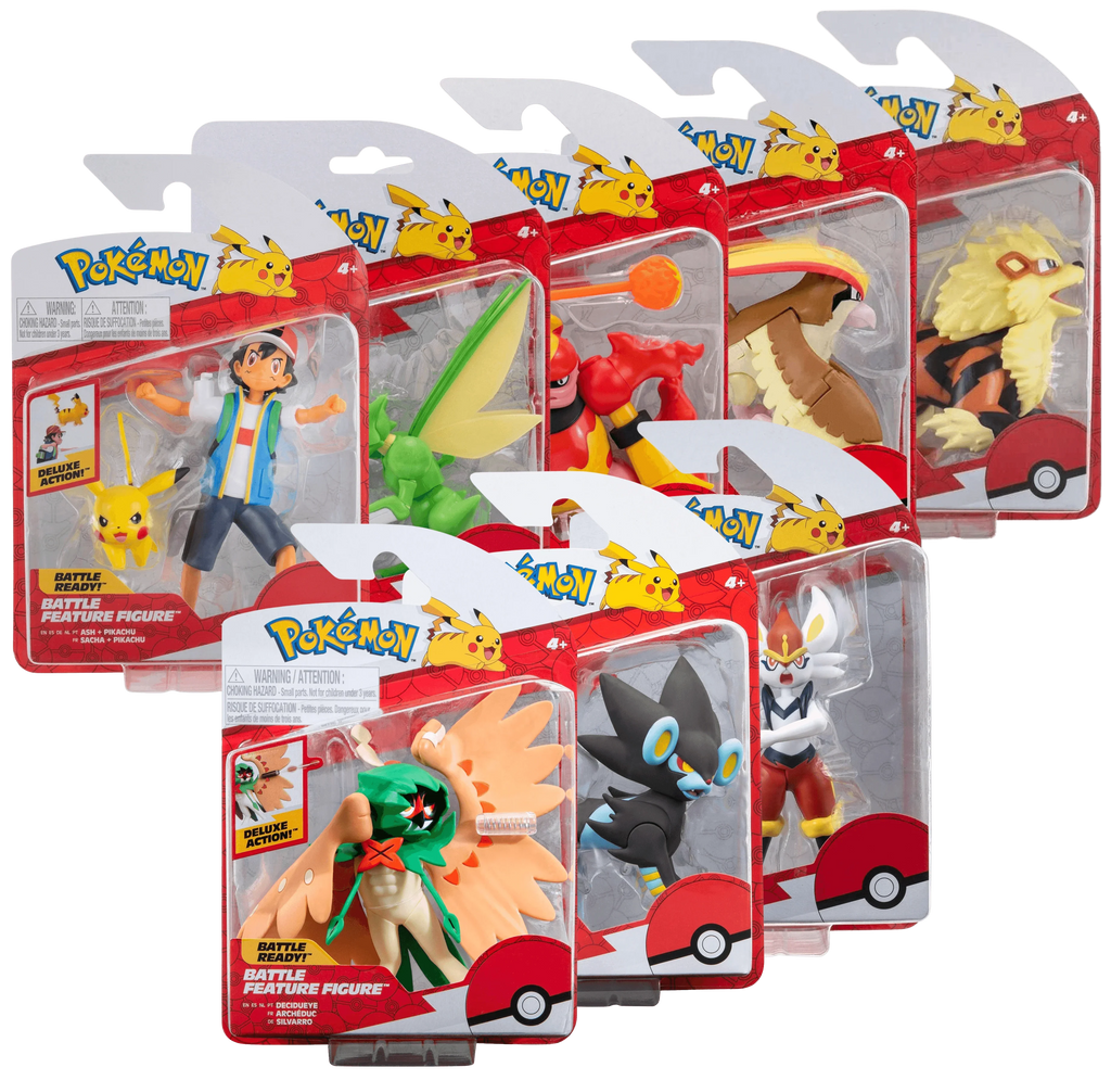 Pokémon Battle Feature Figuur – Glurak – 4.5 Inch – Meerdere Gewrichten – Met Aanvalsactie – Officiële Licentie – Vanaf 4 Jaar