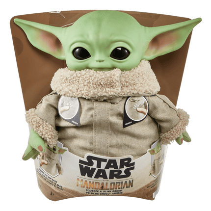 Mattel - Star Wars - Squeeze & Blink Grogu Plush (11in) - The Card Vault