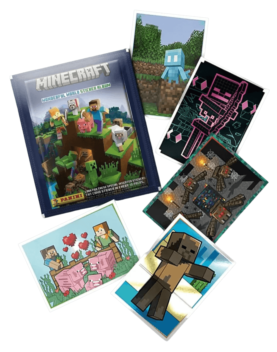 Minecraft Wonderful World Sticker Collection - Booster Box (36 Packets) - The Card Vault