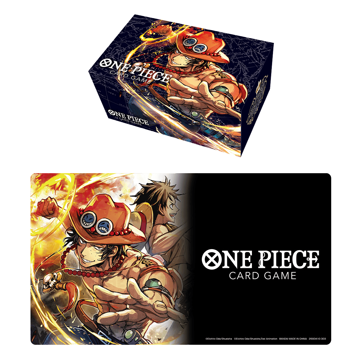 One Piece TCG - Playmat and Storage Box Set - Portgas.D.Ace - The Card Vault
