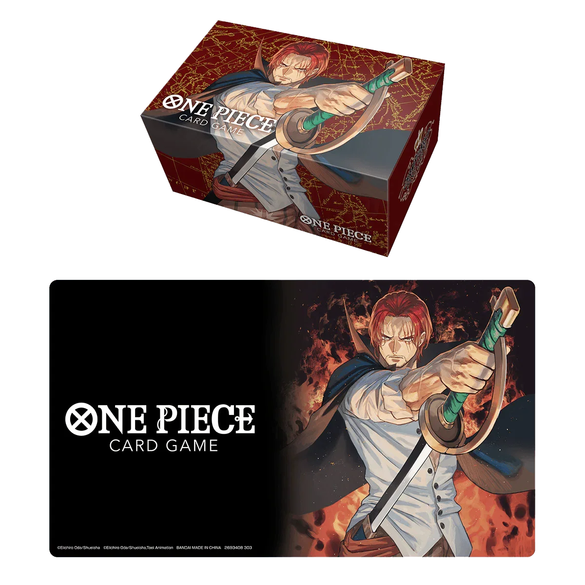 One Piece TCG Playmat and Storage Box Set Shanks The Card Vault