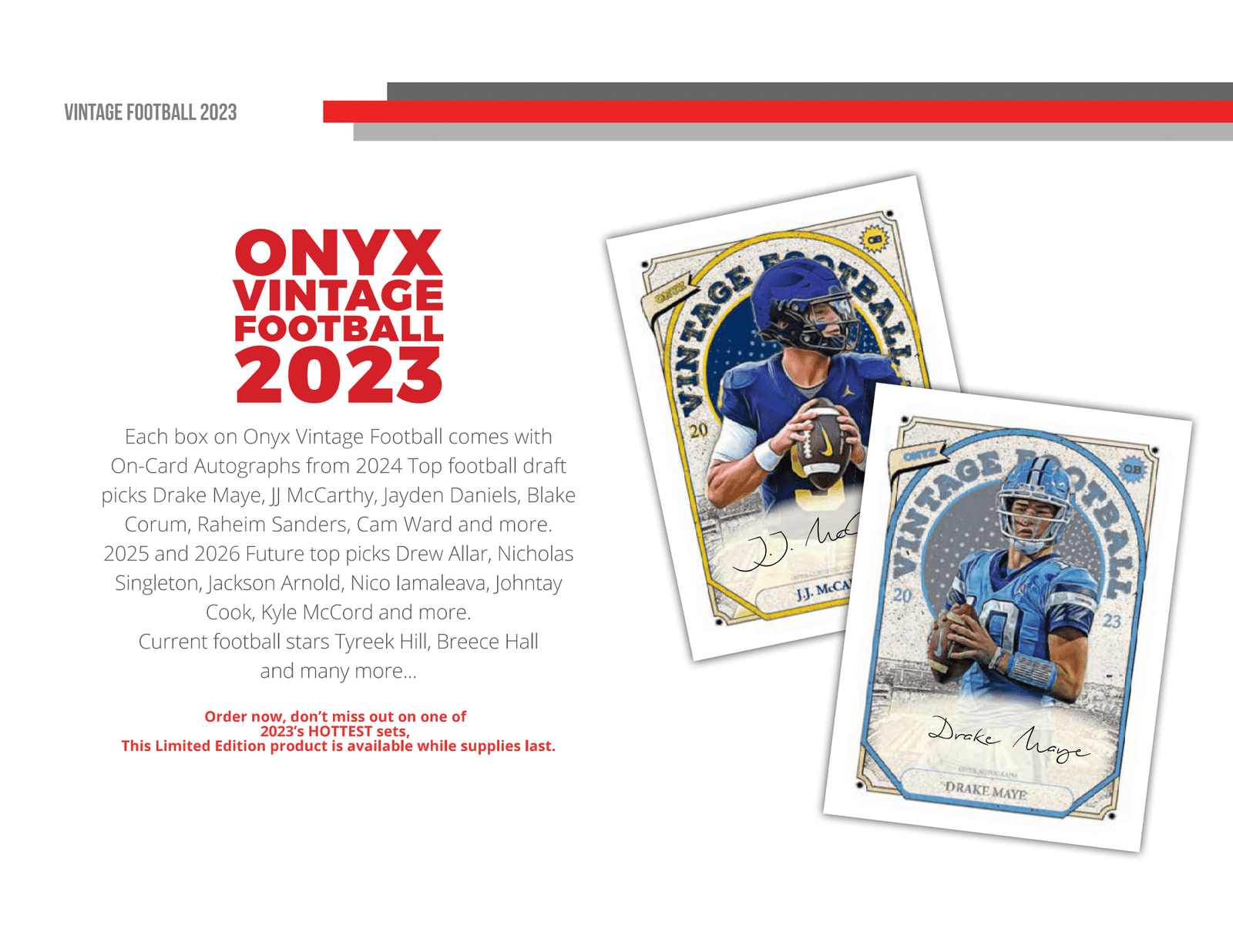 Onyx Authenticated 2023 Onyx Vintage American Football (NFL) Hobby Box