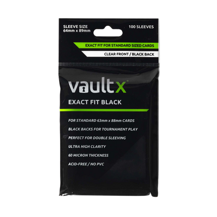 Vault X - Exact Fit Black Card Sleeves (100 Pack)