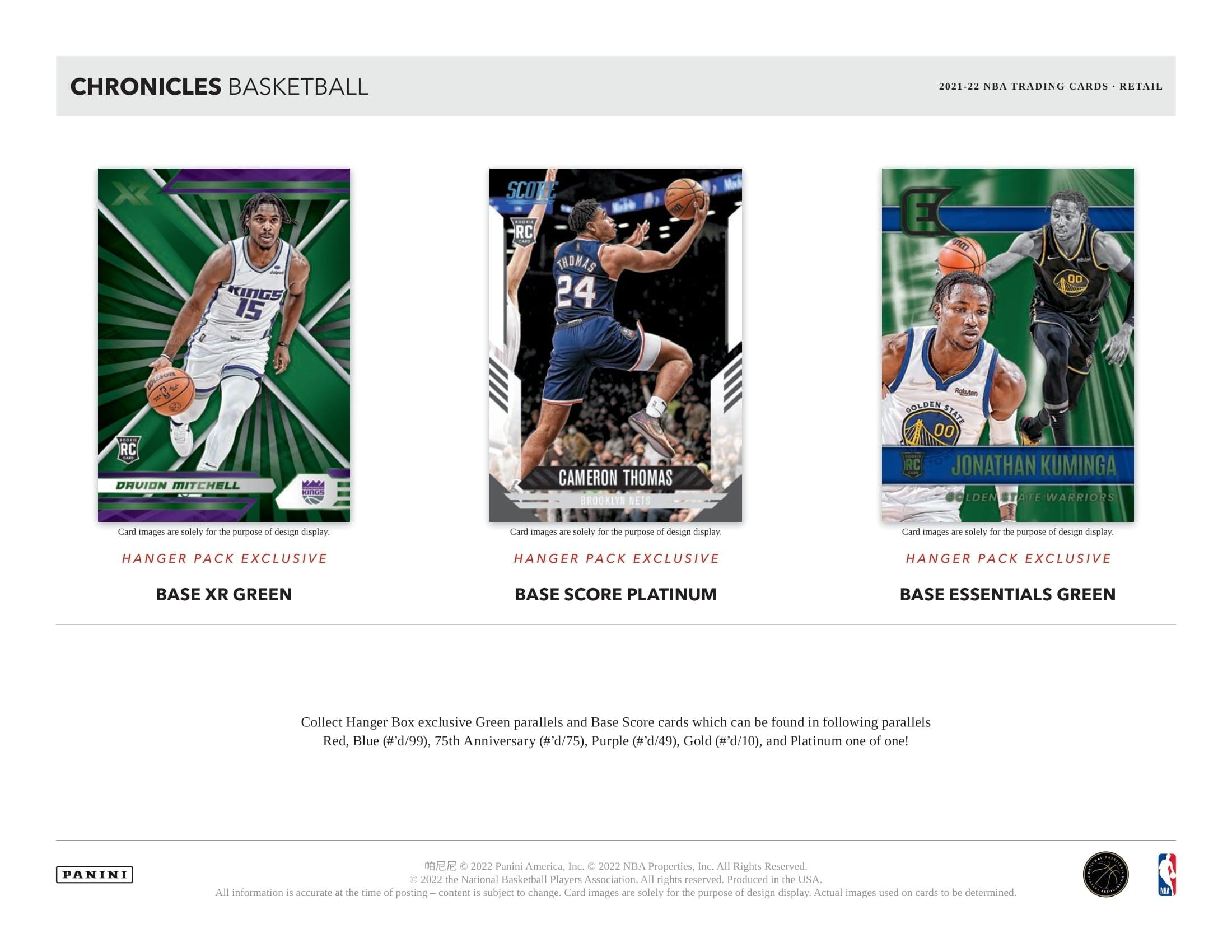 Panini - 2021/22 Chronicles Basketball (NBA) - Fat Pack Box - The Card Vault