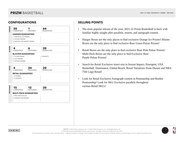 Panini - 2021/22 Prizm Basketball (NBA) - Blaster Box - The Card Vault