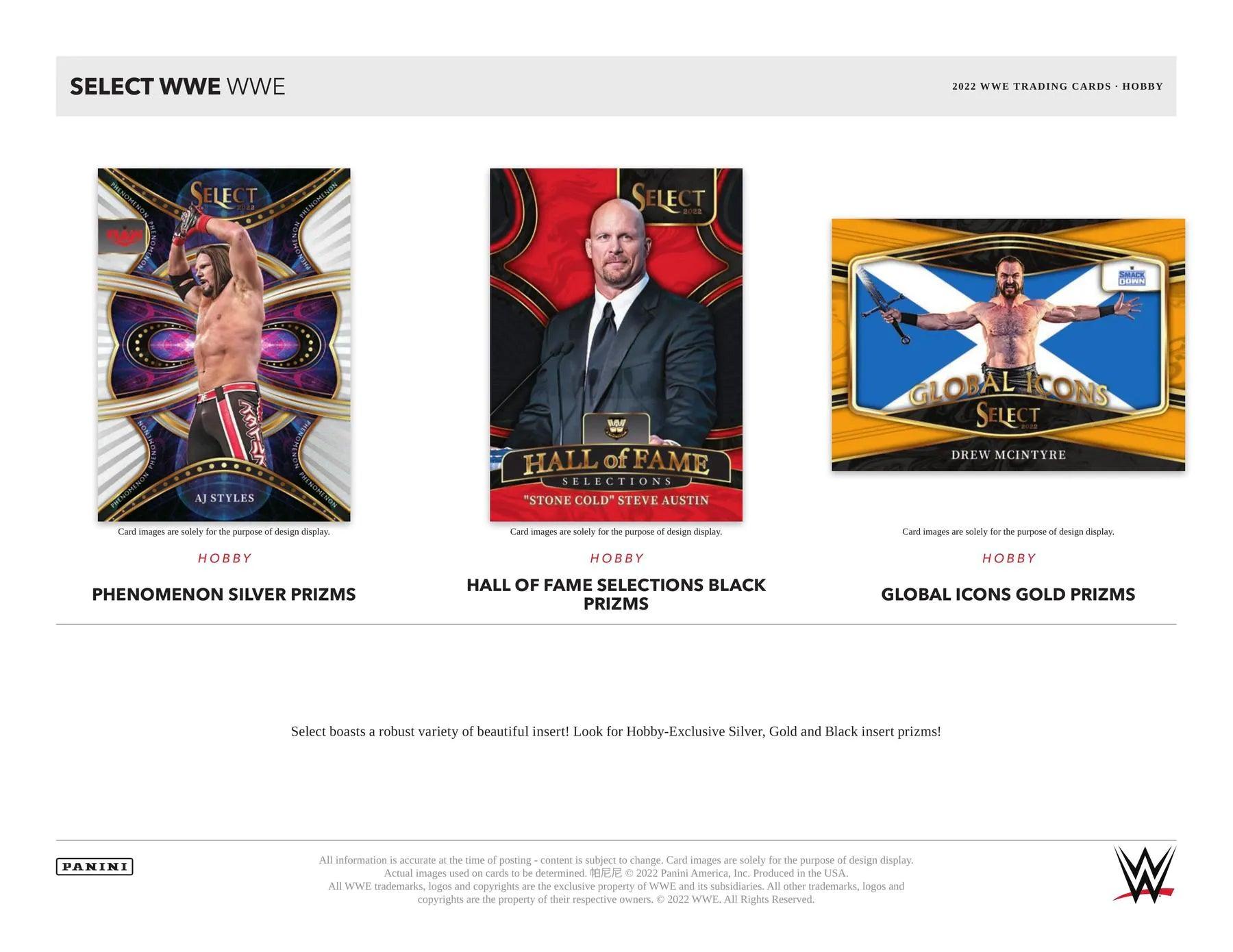 Panini - 2022 Select WWE Wrestling - Hobby Box (12 Packs) - The Card Vault