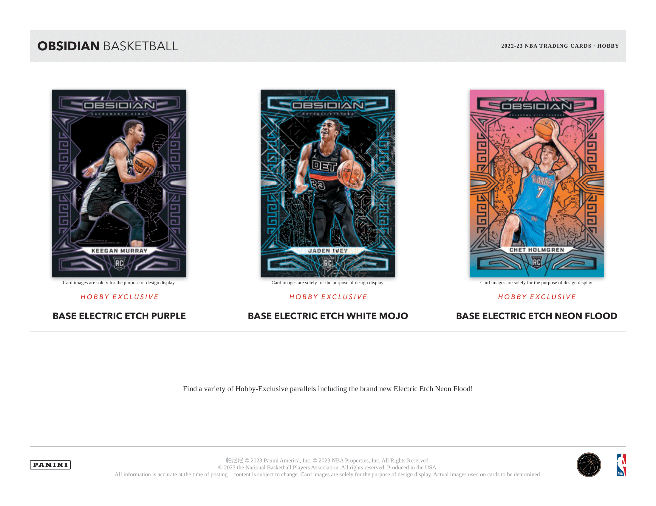 Panini - 2022/23 Obsidian Basketball (NBA) - Hobby Box - The Card Vault
