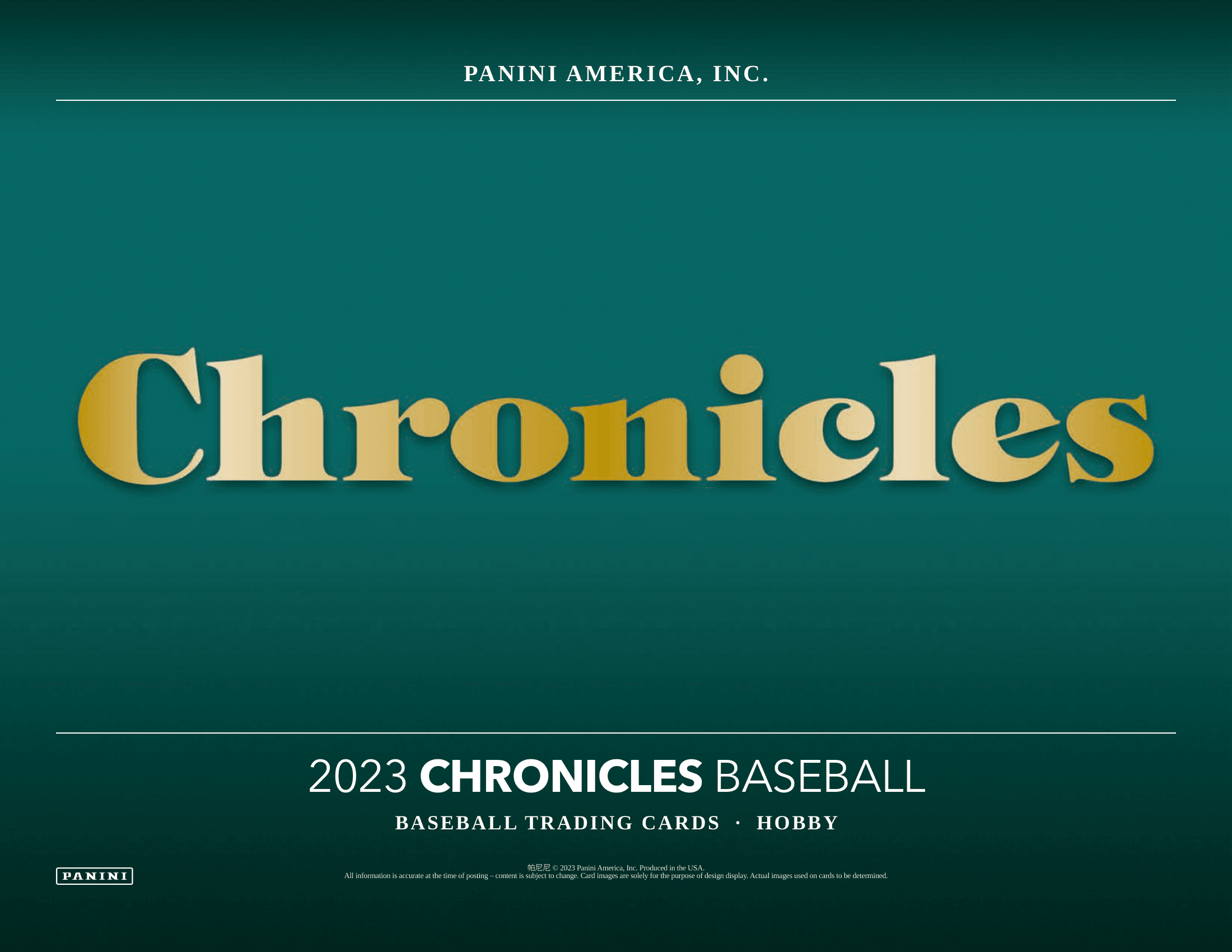 Panini - 2023 Chronicles Baseball (MLB) - Hobby Box - The Card Vault