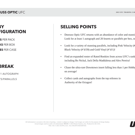 Panini - 2023 Donruss Optic UFC - Hobby Box - The Card Vault