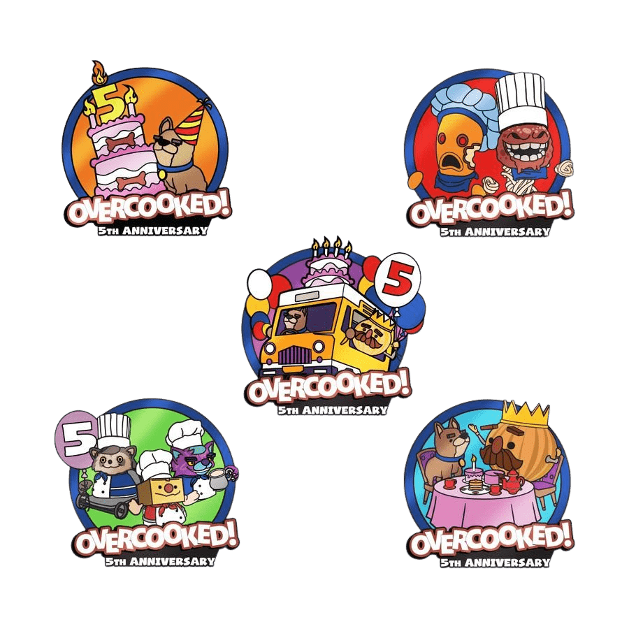 Pinfinity: Overcooked 5th Anniversary - AR Pin Set - The Card Vault