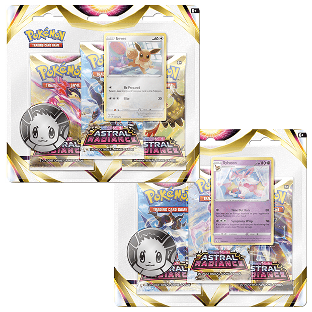 Pokemon TCG: Astral Radiance 3-Pack Blister - Eevee/Sylveon - The Card Vault