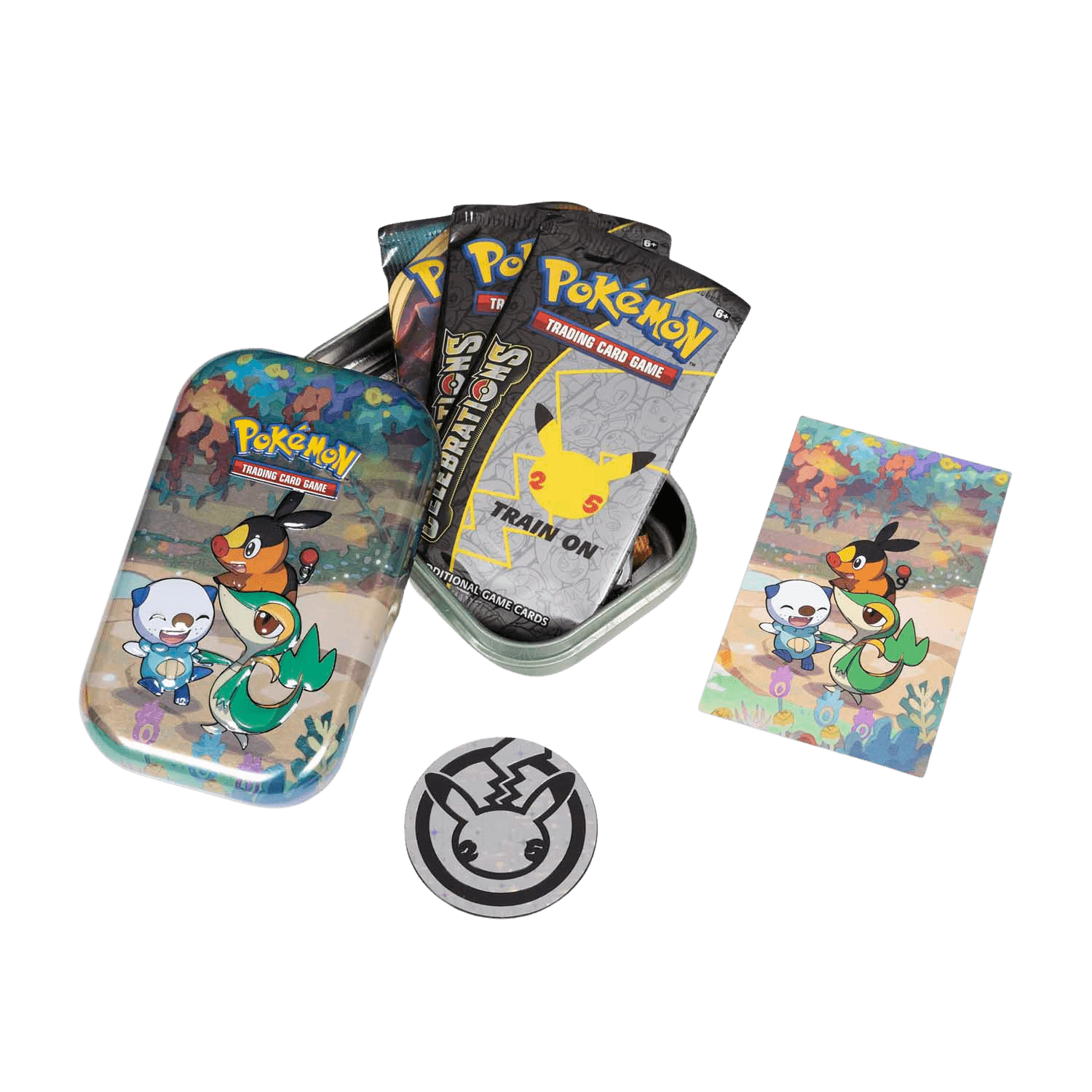 Pokemon TCG: Celebrations Mini Tin - Snivy, Tepig & Oshawott - The Card Vault
