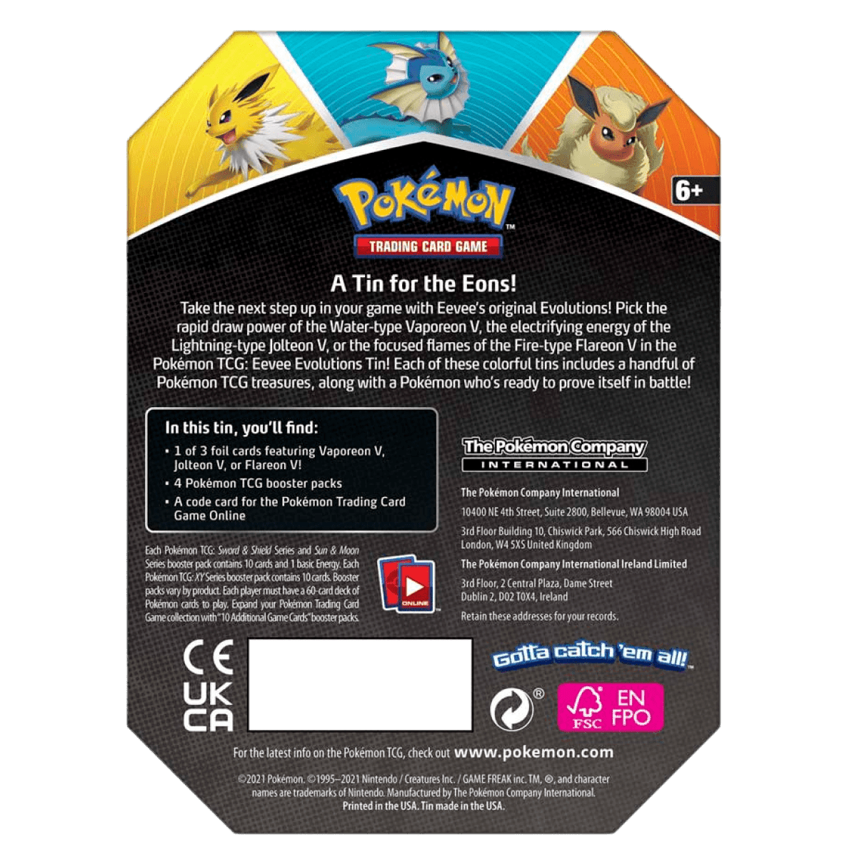 Pokemon TCG: Eevee Evolutions Tin - Jolteon - The Card Vault