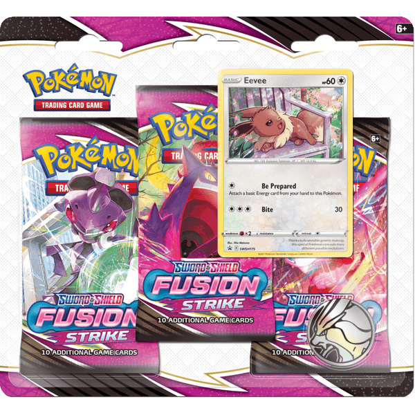 Pokemon TCG: Fusion Strike 3-Pack Blister - Eevee - The Card Vault