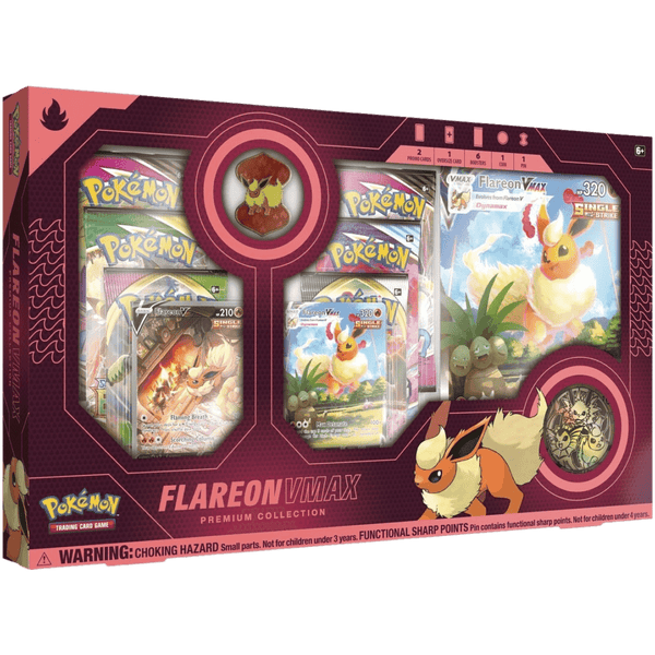 Pokemon TCG: Pokemon TCG: Flareon VMAX Premium Collection Box - The Card Vault