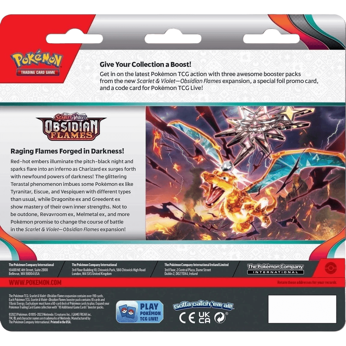 Pokemon TCG - Scarlet & Violet - Obsidian Flames - 3-Pack Blister - Houndstone - The Card Vault