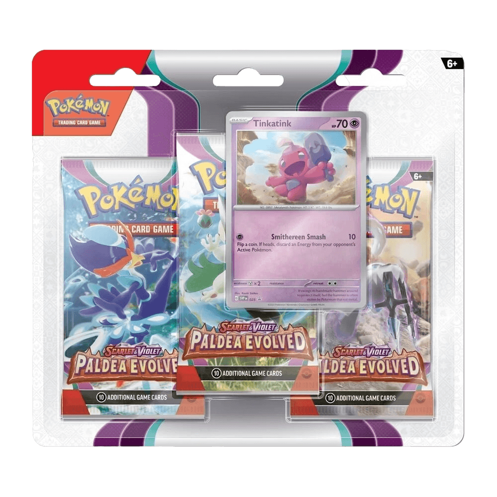 Pokemon TCG - Scarlet & Violet - Paldea Evolved - 3-Pack Blister - Tinkatink - The Card Vault