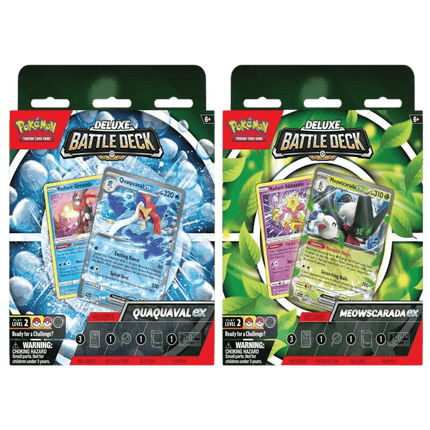 Pokemon TCG - Scarlet & Violet Paldea Evolved - Meowscarada Ex & Quaquaval Ex Deluxe Battle Decks - The Card Vault