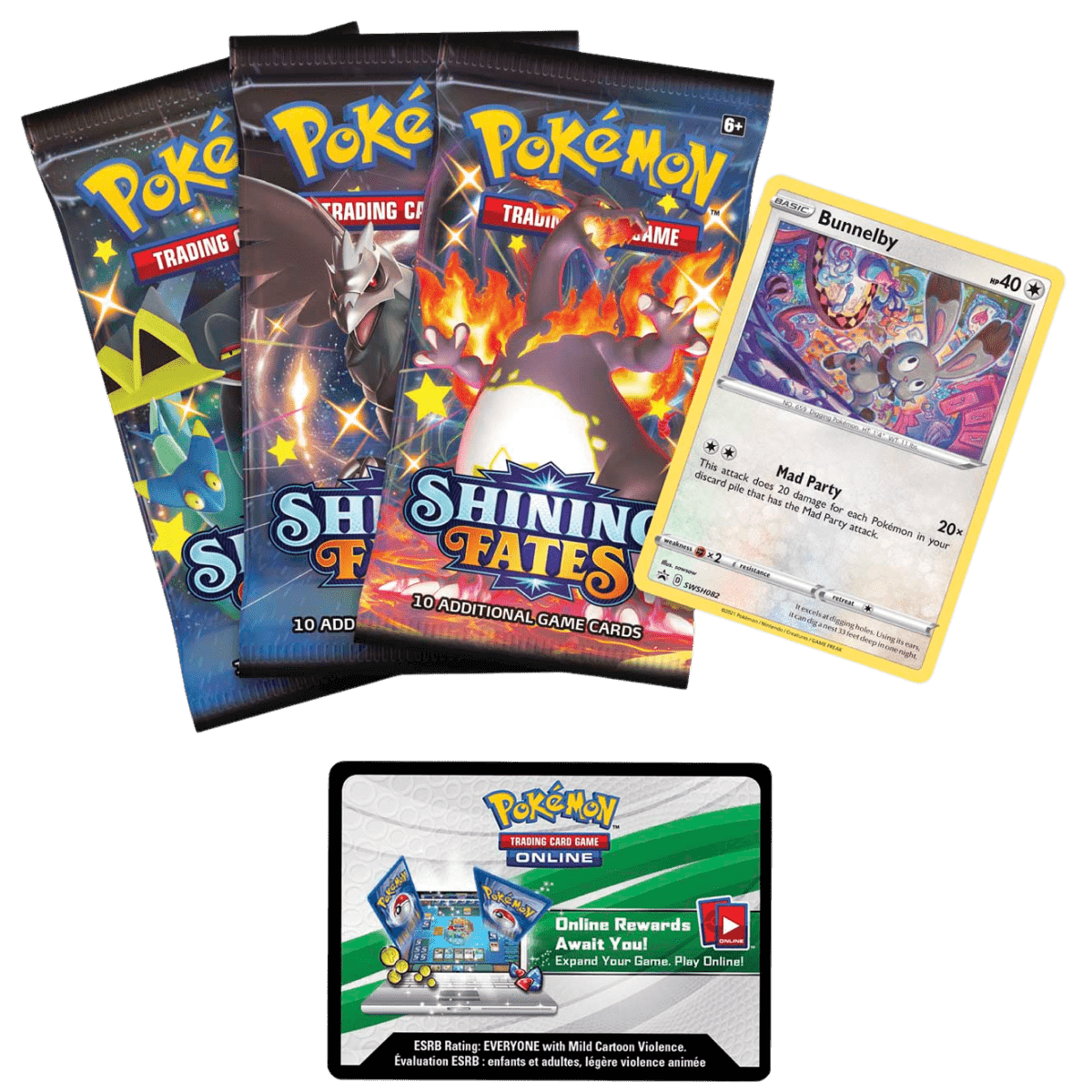 Pokemon TCG: Shining Fates Mad Party Pin Collection Box - Bunnelby - The Card Vault