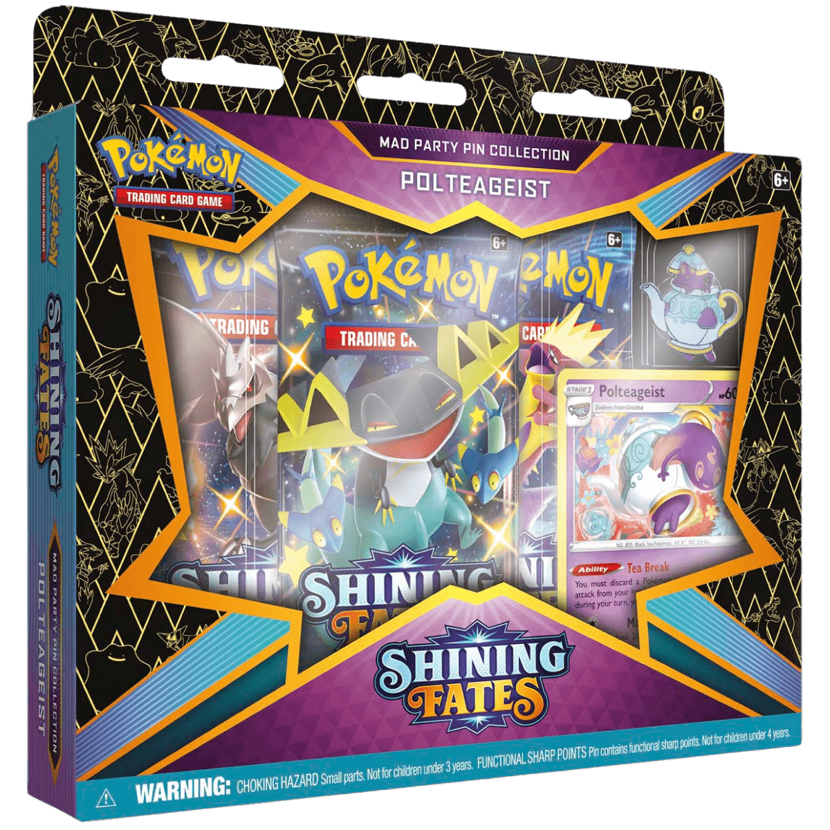 Pokemon TCG: Shining Fates Mad Party Pin Collection Box - Polteageist - The Card Vault