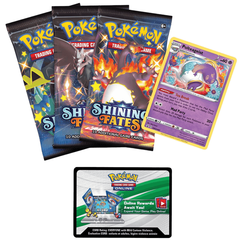 Pokemon TCG: Shining Fates Mad Party Pin Collection Box - Polteageist - The Card Vault