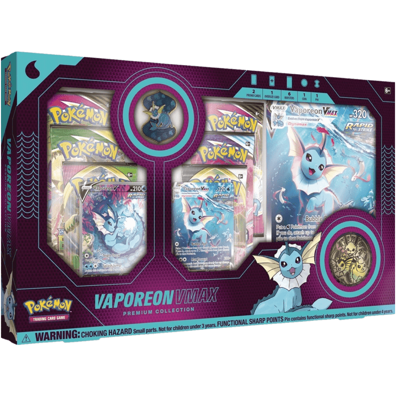 Pokemon TCG: Vaporeon VMAX Premium Collection Box - The Card Vault