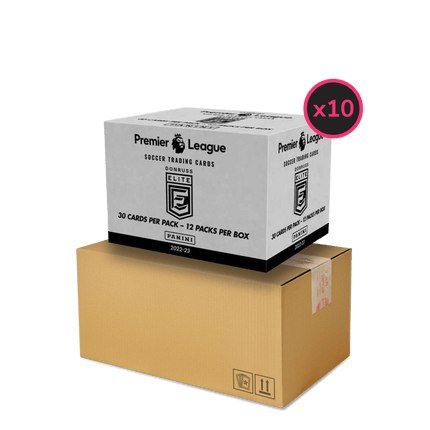 Premier League 2022/23 Donruss Elite Football (Soccer) - Fat Pack Display Case (10x Fat Pack Boxes) - The Card Vault