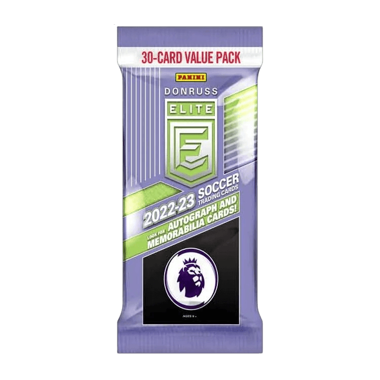 Premier League 2022/23 Donruss Elite Football (Soccer) - Fat Pack Display Case (10x Fat Pack Boxes) - The Card Vault
