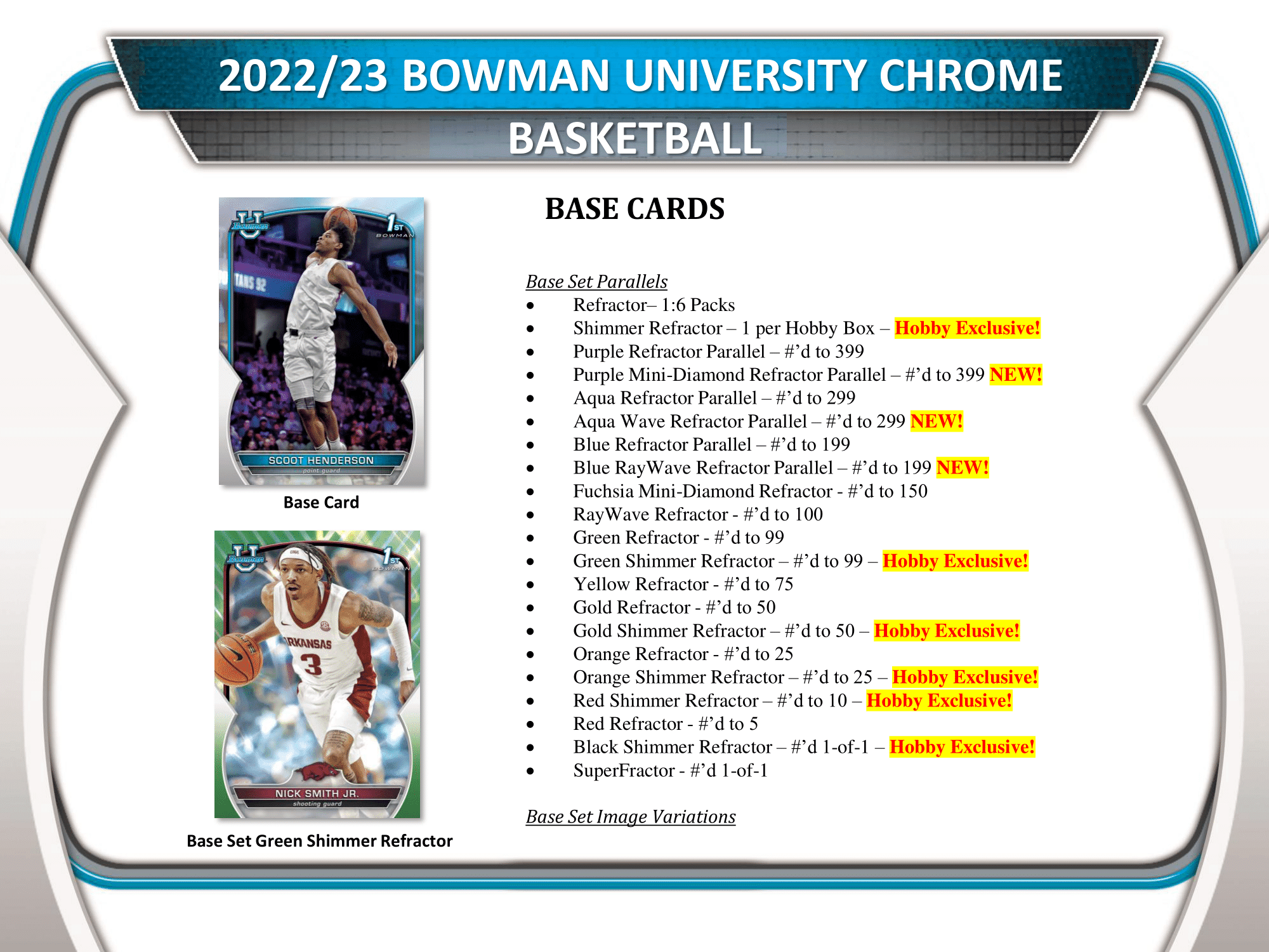 Topps - 2022/23 Bowman University Chrome Basketball (NBA) - Hobby Box (24 Packs) - The Card Vault