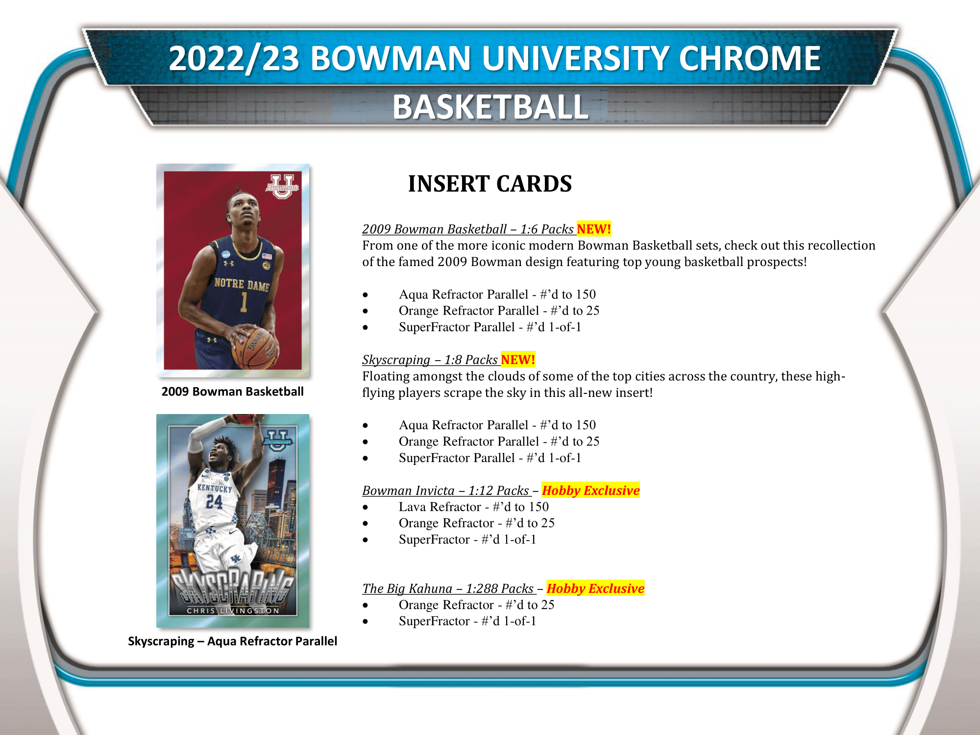 Topps - 2022/23 Bowman University Chrome Basketball (NBA) - Hobby Box (24 Packs) - The Card Vault
