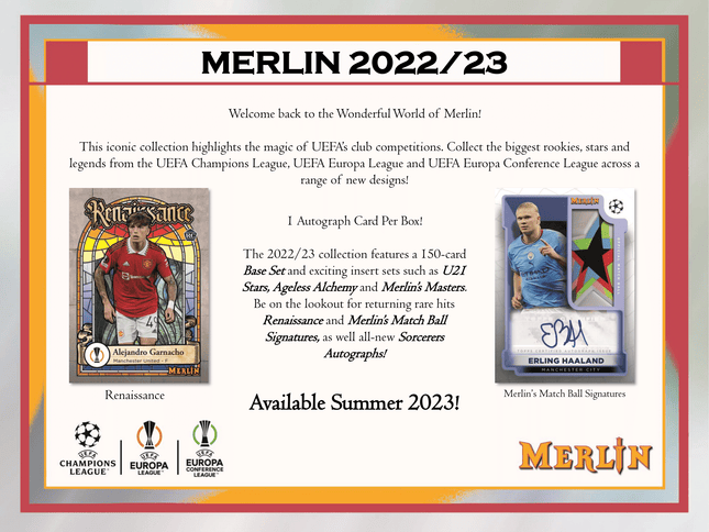 Topps - 2022/23 Chrome Merlin UEFA Club Competitions Football (Soccer) - Hobby Box - The Card Vault