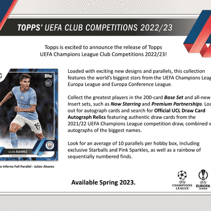 Topps - 2022/23 UEFA Club Competitions Football (Soccer) - Hobby Box - The Card Vault