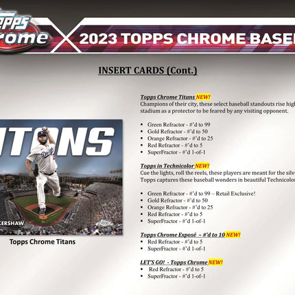 Topps - 2023 Chrome Baseball (MLB) - Value Box - The Card Vault