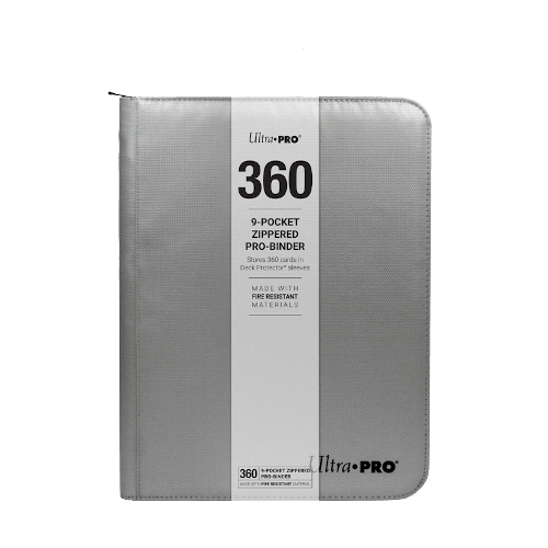Ultra Pro - 9 Pocket Zippered Pro Binder - Silver - The Card Vault